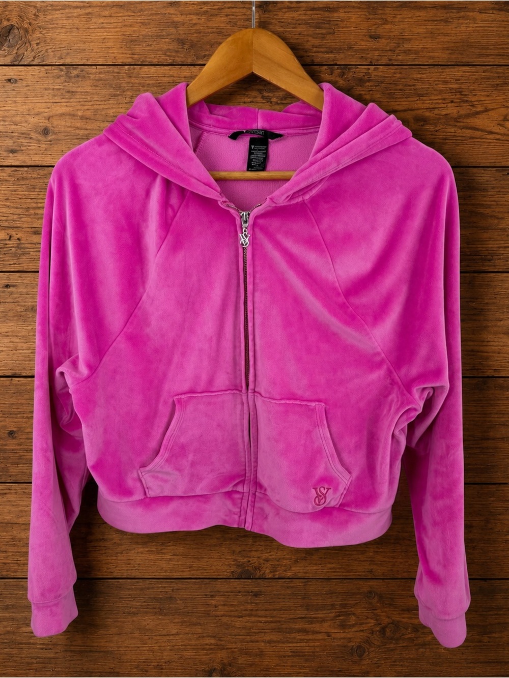 Victoria's Secret Hot Pink Y2k 90s Hoodie Jacket - Picture 2 of 12